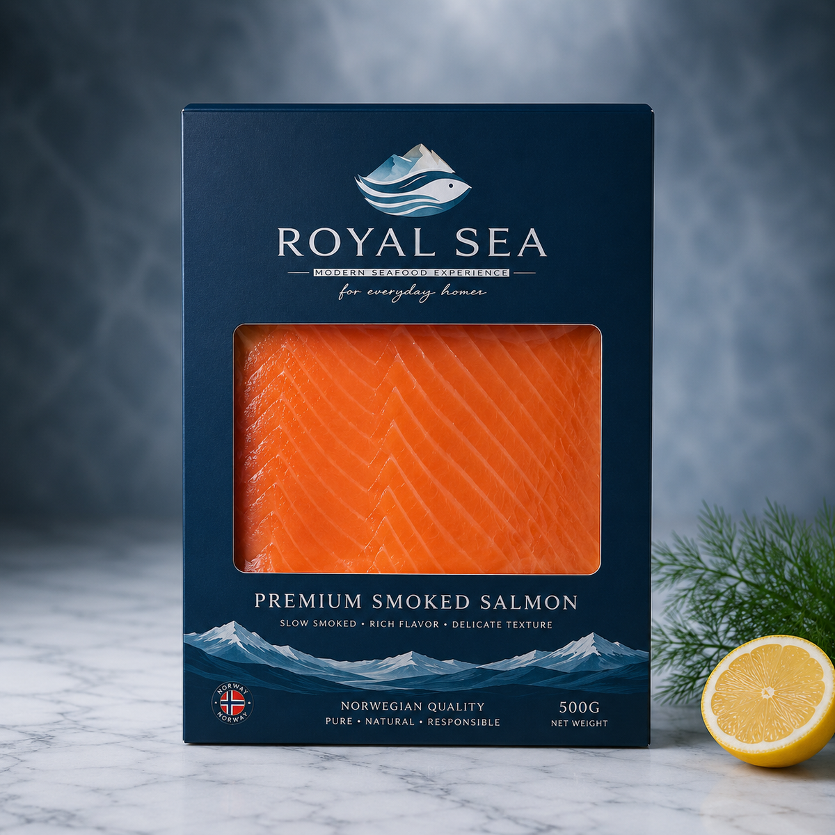 Cold-smoked Norwegian salmon slices 1 KG silky texture ready to serve – Royal Sea