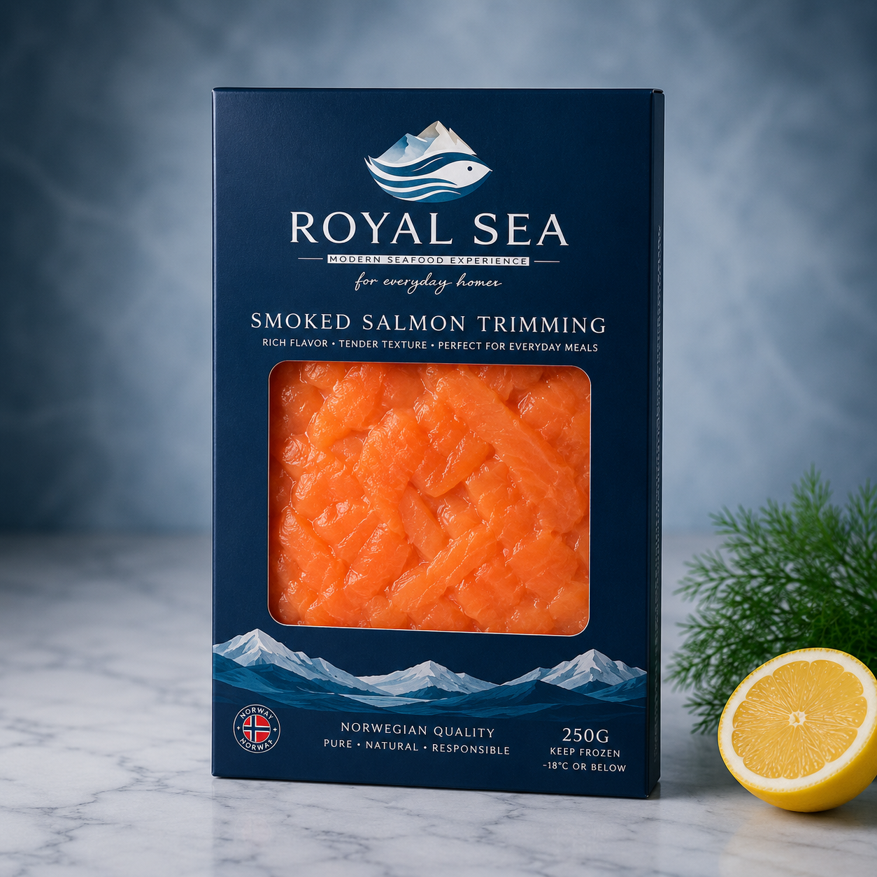 Smoked salmon trimmings 4 × 250g value bundle 1 KG – Royal Sea Egypt