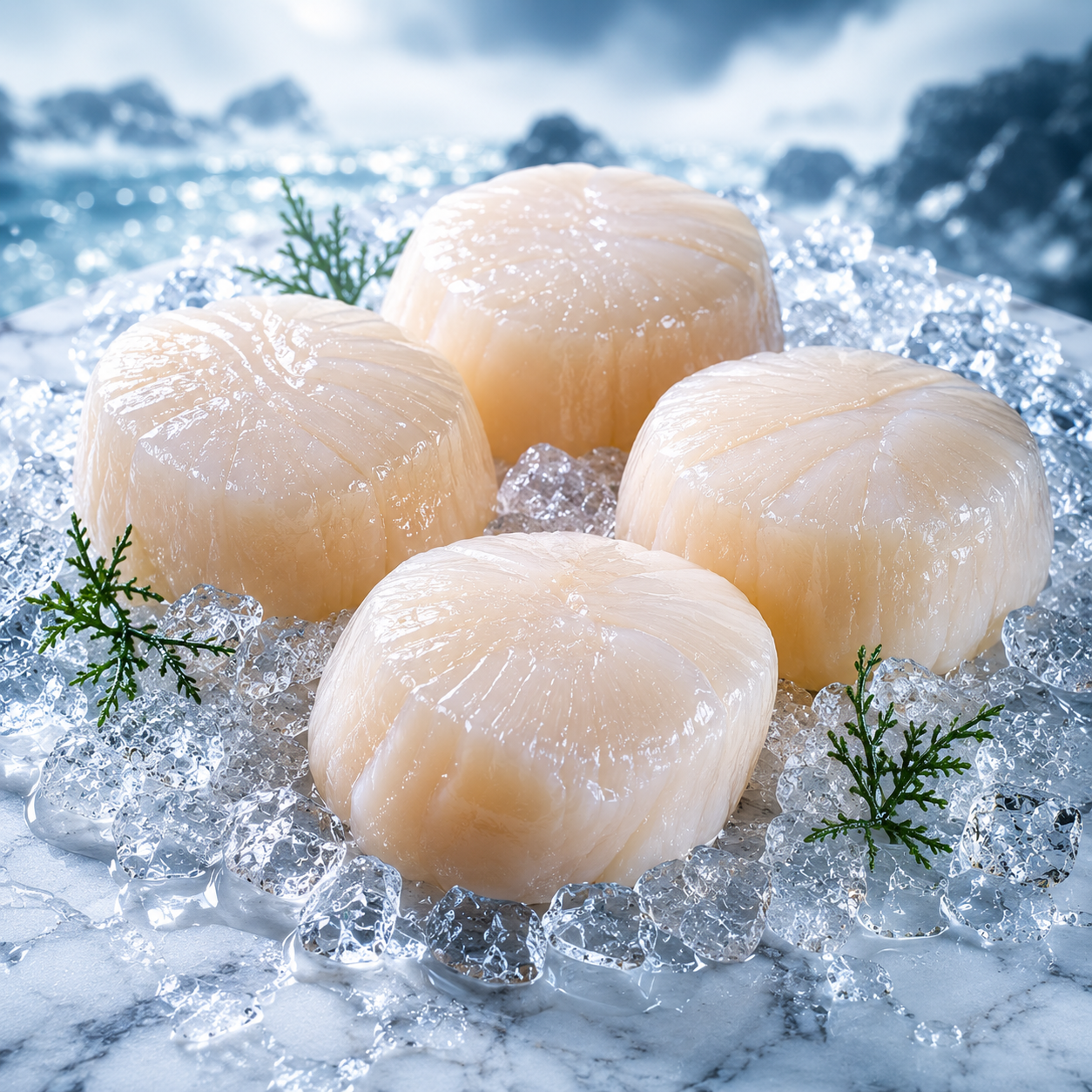 Premium sea scallops 1 KG individually frozen gourmet seafood – Royal Sea Egypt