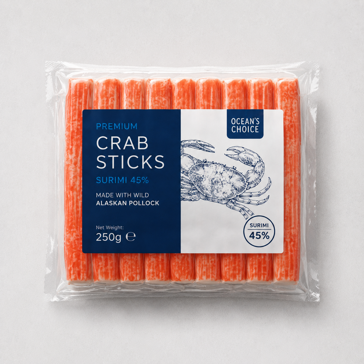 Indian crab sticks surimi 45% content 150g sushi salad snack – Royal Sea Egypt